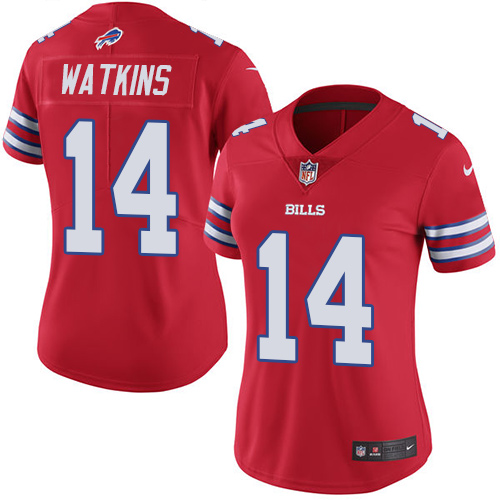Women's Elite Sammy Watkins Nike Jersey Red - #14 Rush NFL Buffalo Bills